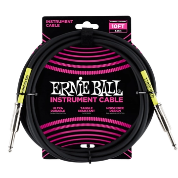 Ernie Ball - PVC Hangszerkábel 3m egyenes fekete