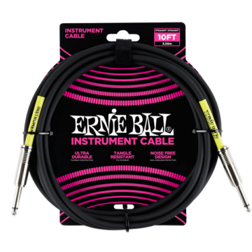 Ernie Ball - PVC Hangszerkábel 3m egyenes fekete