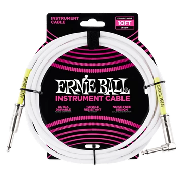 Ernie Ball - PVC Hangszerkábel 3m pipa fehér