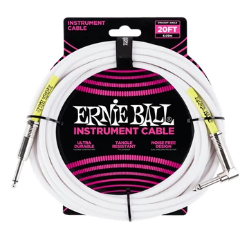 Ernie Ball - PVC Hangszerkábel 6m pipa fehér