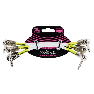 Ernie Ball - Patch Kábel Lapos 15cm Fehér