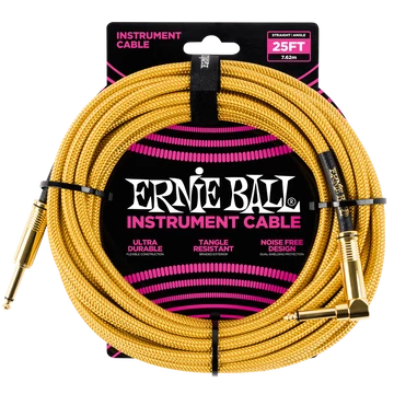 Ernie Ball - Vasalózsinór kábel 7.65m Arany