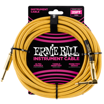 Ernie Ball - Vasalózsinór kábel 7.65m Arany