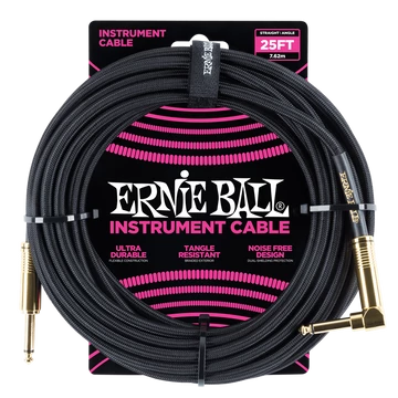 Ernie Ball - Vasalózsinór kábel 7.65m Fekete