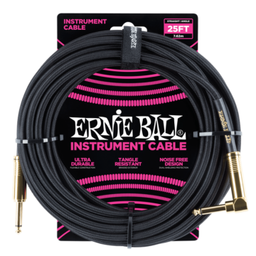 Ernie Ball - Vasalózsinór kábel 7.65m Fekete