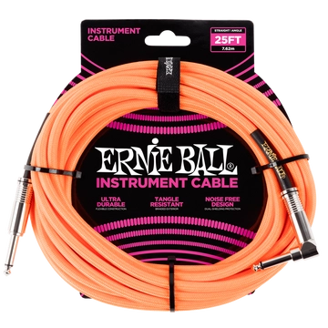 Ernie Ball - Vasalózsinór kábel 7.65m Narancssárga