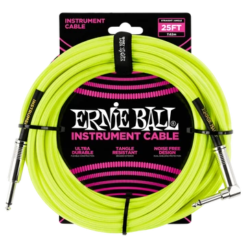 Ernie Ball - Vasalózsinór kábel 7.65m Neonsárga