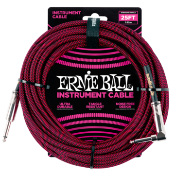 Ernie Ball - Vasalózsinór kábel 7.65m Vörös