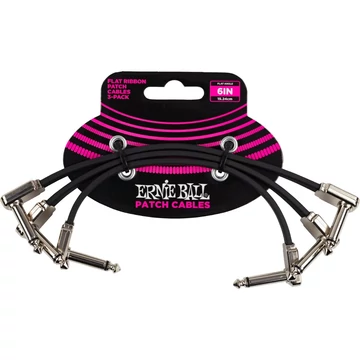 Ernie Ball - Flat Ribbon Patch kábel 15cm 3 pack fekete