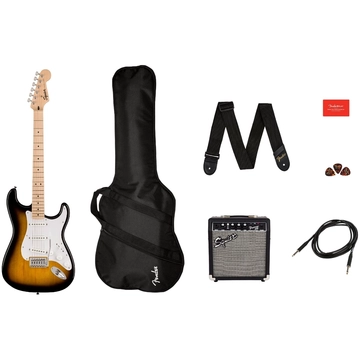 Squier - Sonic Stratocaster SSS 2-color Sunburst elektromos gitár szett erősítővel