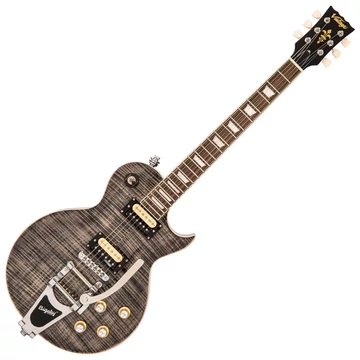 Vintage - V100BLB Les Paul elektromos gitár, égetett fekete színben