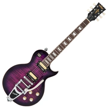 Vintage - V100PLB Les Paul elektromos gitár, égetett lila színben