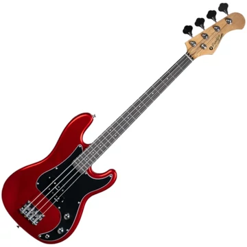 Prodipe - PB Junior RA 4 húros elektromos basszusgitár, puhatokkal, Candy Red