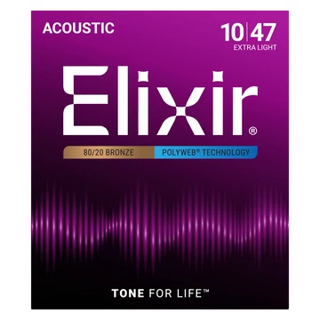 Elixir - 010 - 047 Extra Light Akusztikus gitárhúr