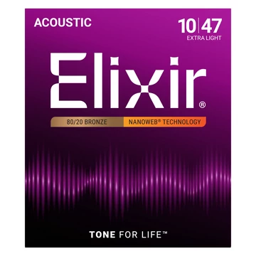 Elixir - 010 - 047 Extra Light Akusztikus gitárhúr