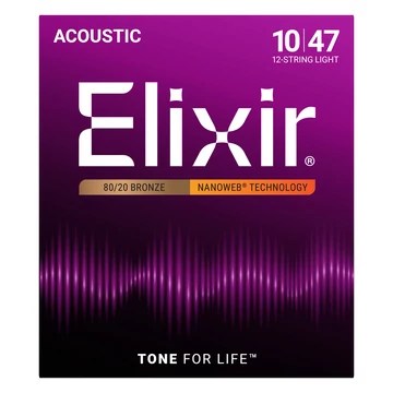 Elixir - 10-47 Light 12 húros akusztikus gitárhúr készlet
