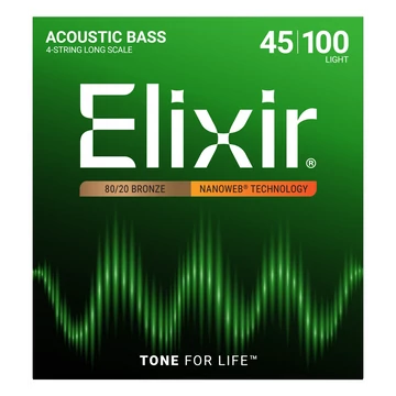 Elixir - 80/20 Bronze NanoWeb (14502) 045-100 Light akusztikus basszusgitár húrkészlet