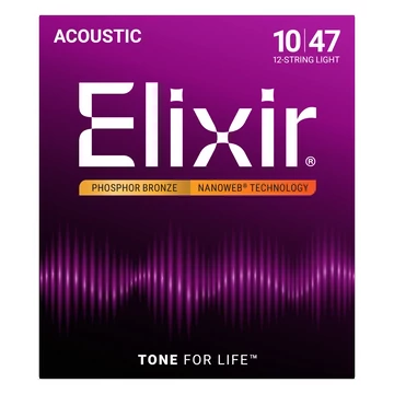 Elixir - Phosphor Bronze NanoWeb 10-47 Light 12 húros akusztikus húrkészlet