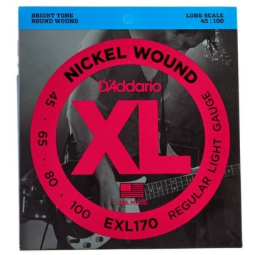 D'Addario - EXL170 Nickel Wound Regular Light Gauge 45-100 elektromos basszusgitár húr