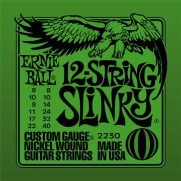 Ernie Ball - 12-string Nickel Wound Slinky 8-40 Elektromos Gitárhúr készlet 12-húros