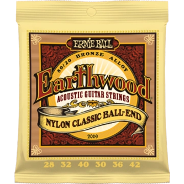Ernie Ball - Earthwood Folk Nylon Clear&Gold Ball End 28-42 Klasszikus Gitárhúr készlet