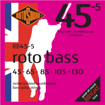 Rotosound - RB45-5 Basszusgitár húrkészlet nikkel 5 húr 45 - 130