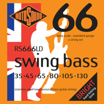 Rotosound - RS666LD Basszusgitár húrkészlet rozsdamentes acél 6 húr 35 - 130
