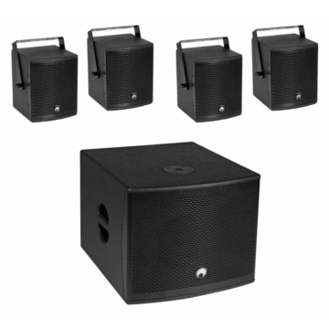 OMNITRONIC - Set MOLLY-12A Subwoofer active + 4x MOLLY-6 Top 8 Ohm, black
