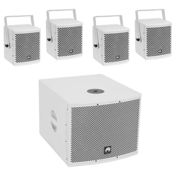 OMNITRONIC - Set MOLLY-12A Subwoofer active + 4x MOLLY-6 Top 8 Ohm, white