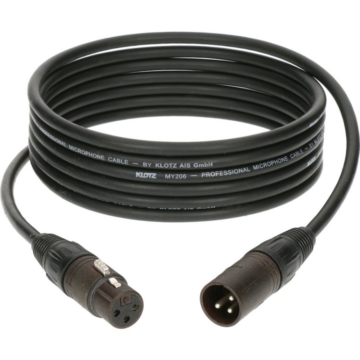 Klotz - mikrofonkábel, 5 m Klotz/(Neutrik XLR3M - XLR3F csatlakozók, + MY206 fekete kábel