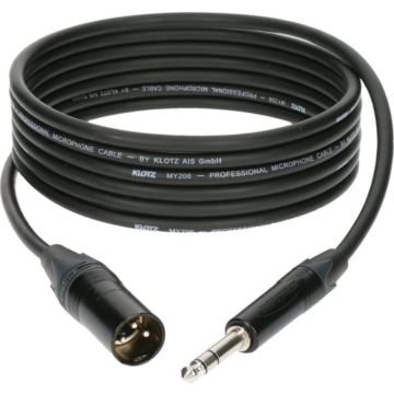 Klotz - XLR-JACK kábel, 2 m – Neutrik XLR3M - JACK3 csatlakozók + MY 206 fekete kábel