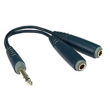 Klotz - Y adapter kábel JACK-JACK  0,2 m – Klotz aranyozott 6,35/JACK3 - 2x6,35/JACK3 aljzat csatlakozók + PCU201-Z fekete kábel