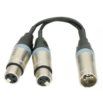 Klotz - XLRYMERGE Y adapter kábel, XLRM-2xXLRF ellenállás mátrixszal, 0,2 m