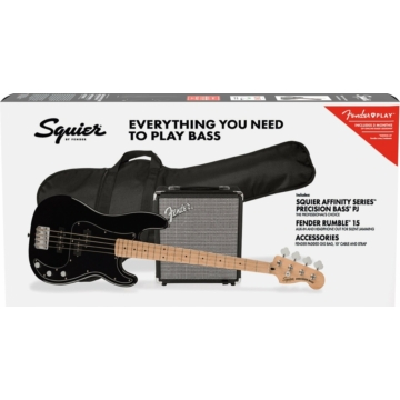 Squier - Affinity Series Precision Bass PJ Pack MN Fekete