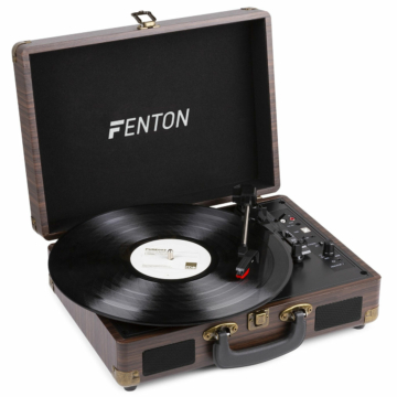 Fenton - RP115B Wood Brown Kofferes bakelit lemezlejátszó Bluetoothal