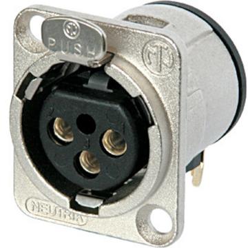 Neutrik - NC3FDH 3 pólusú XLR aljzat vízszintes nyákhoz ezüstözött érintkező