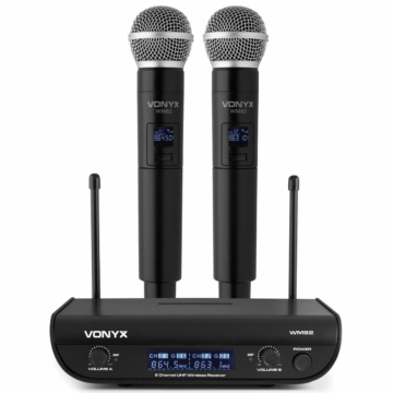 Vonyx - WM82 Vezeték nélküli UHF kézi mikrofon szett