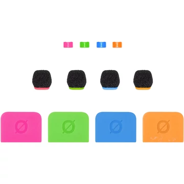 Rode - Colors3  színjelölt mikrofonszivacsok kábeljelölő gyűrűk csipesz címkék és öntapadós matricák WIGO-hoz és Lavalier II-höz