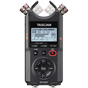 Tascam - DR-40XP, Hordozható, 32-bit 4 csatornás sztereó rögzítő és USB-interfész, AB/XY mikrofonnal
