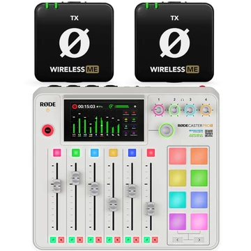 Rode - RØDECaster Pro II podcast és audio produkciós keverő (fehér) 2db ajándék Wireless ME TX mikrofonnal