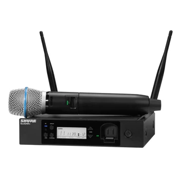 Shure - GLXD+ digitális rendszer: kéziadó BETA87A fejjel, egycsatornás fél-rack vevő