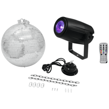EUROLITE - Mirror Ball 30cm with motor + LED PST-5 QCL Spot bk