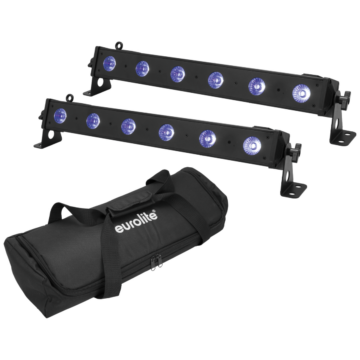 EUROLITE Set 2x LED BAR-6 QCL RGB+UV Bar + Soft-Bag