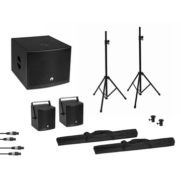 OMNITRONIC - Set MOLLY 2.1 Active System Sub + 2x Top + Accessories, black