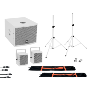 OMNITRONIC - Set MOLLY 2.1 Active System Sub + 2x Top + Accessories, white