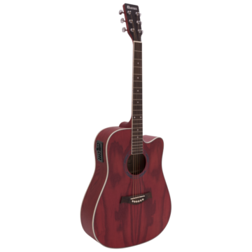 Dimavery - JK-510 Western gitár elektronikával szatén vörös