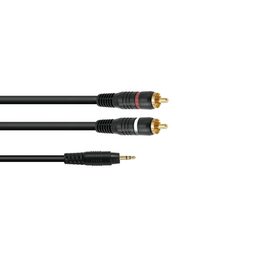 Omnitronic - 3.5 Jack/2xRCA 3 m bk Y-kábel