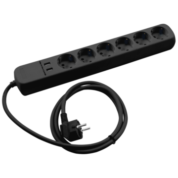 Eurolite - Distributor 6-fold + 2 USB bk