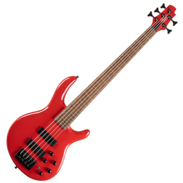 Cort - Co-C5-Deluxe-CRD elektromos basszusgitár, Markbass Preamp, öthúros, piros