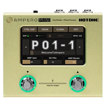 Hotone - HT-MP-50MT Ampero Mini erősítő modellező és effekt processzor, mustárszínű